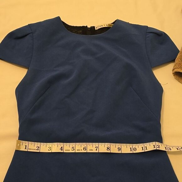Alice+Olivia dress size 0 blue with lace inset - Picture 9 of 13